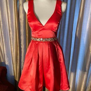 Deep pink and rhinestone formal dress